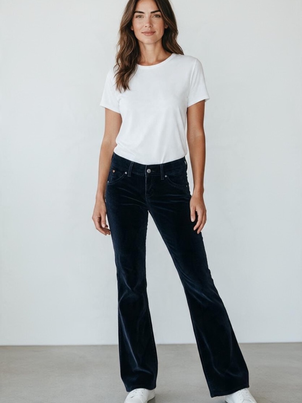 Hudson Jeans Navy Velvet Flare Pants